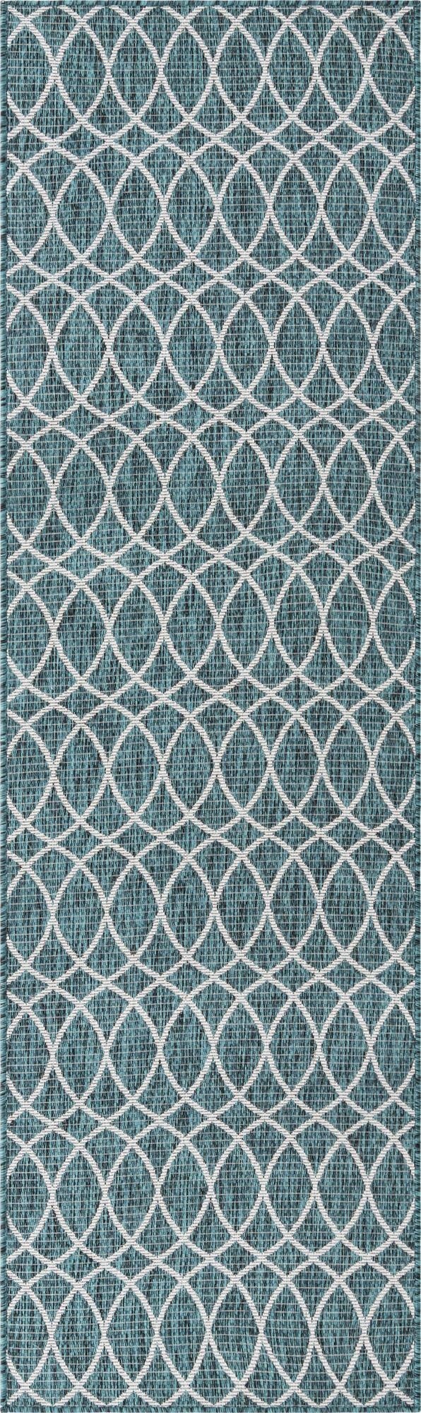  3' x 10'  Washable Lattice Indoor / Outdoor Runner Rug