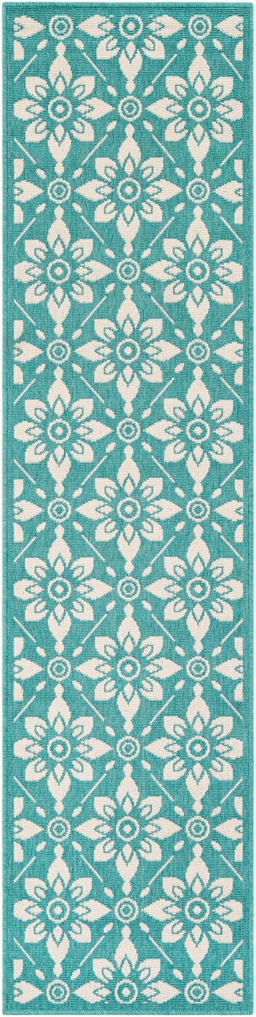  2' x 8'  Washable Lattice Indoor / Outdoor Runner Rug