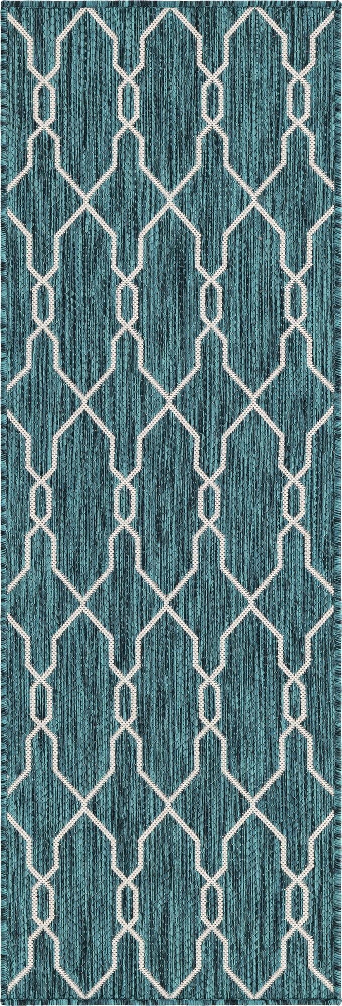  2' x 6'  Washable Lattice Indoor / Outdoor Runner Rug