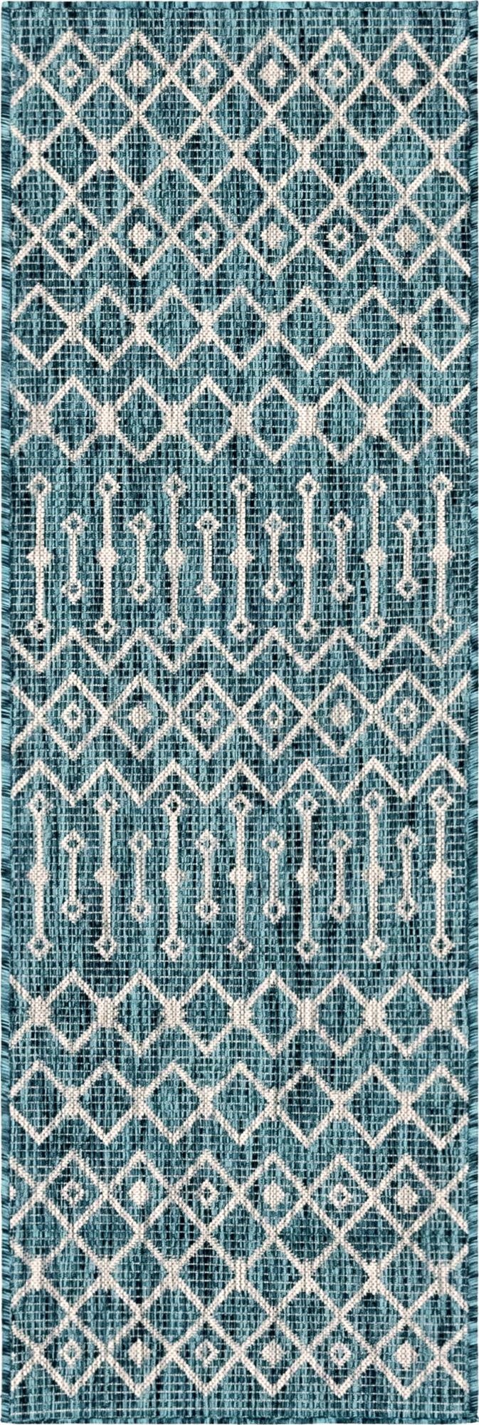  2' x 6'  Washable Lattice Indoor / Outdoor Runner Rug
