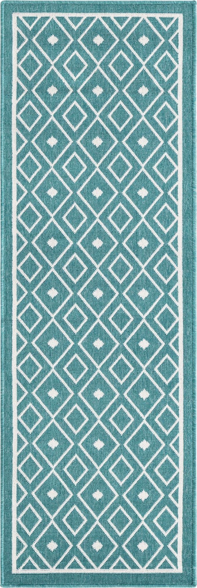  2' x 6'  Washable Lattice Indoor / Outdoor Runner Rug