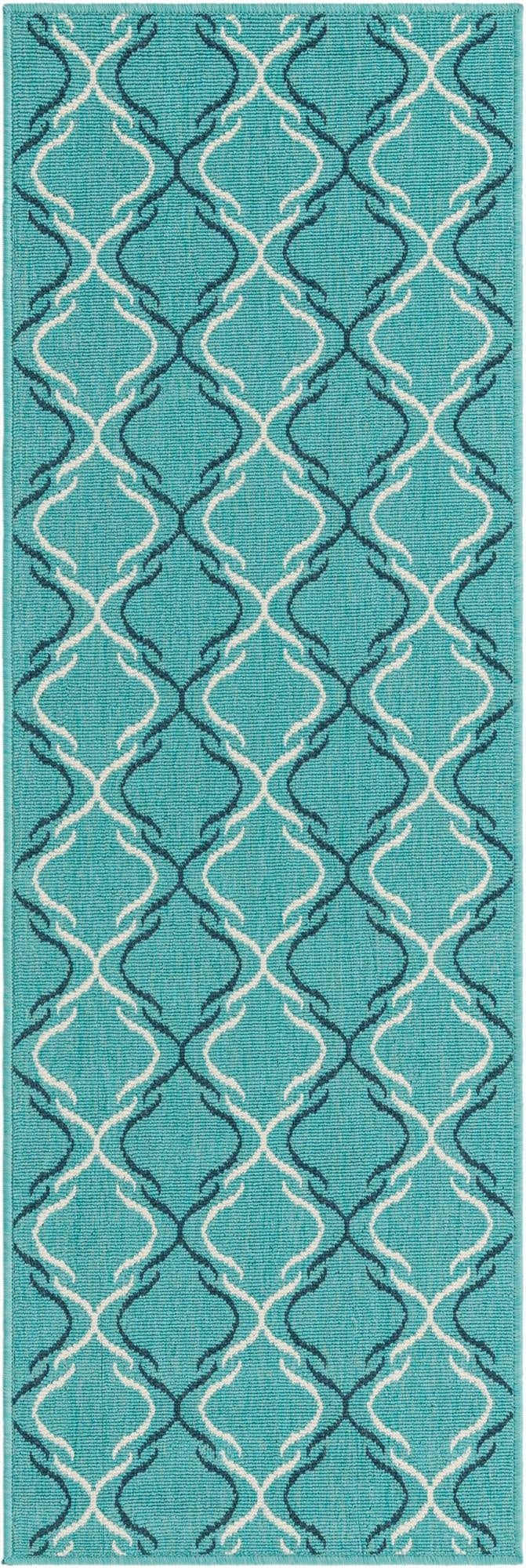  2' x 6'  Washable Lattice Indoor / Outdoor Runner Rug