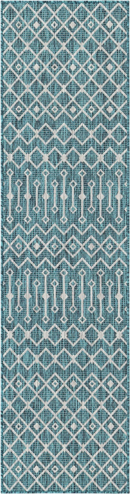  2' x 8'  Washable Lattice Indoor / Outdoor Runner Rug