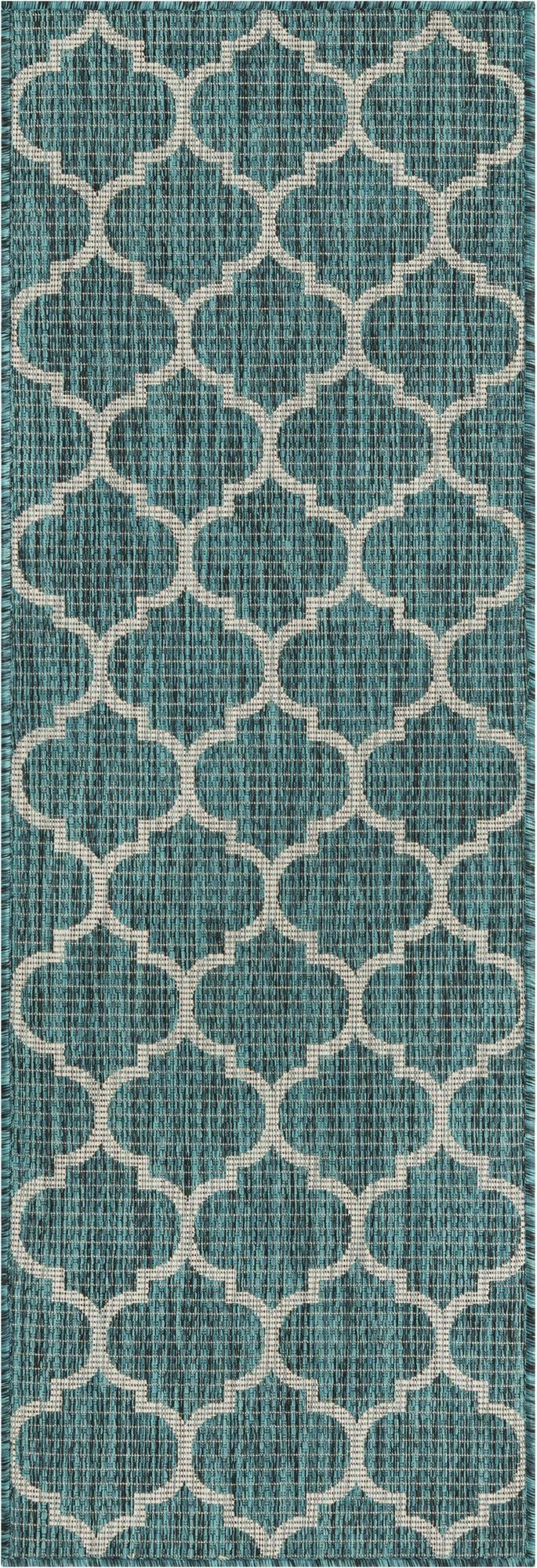  2' x 6'  Washable Lattice Indoor / Outdoor Runner Rug