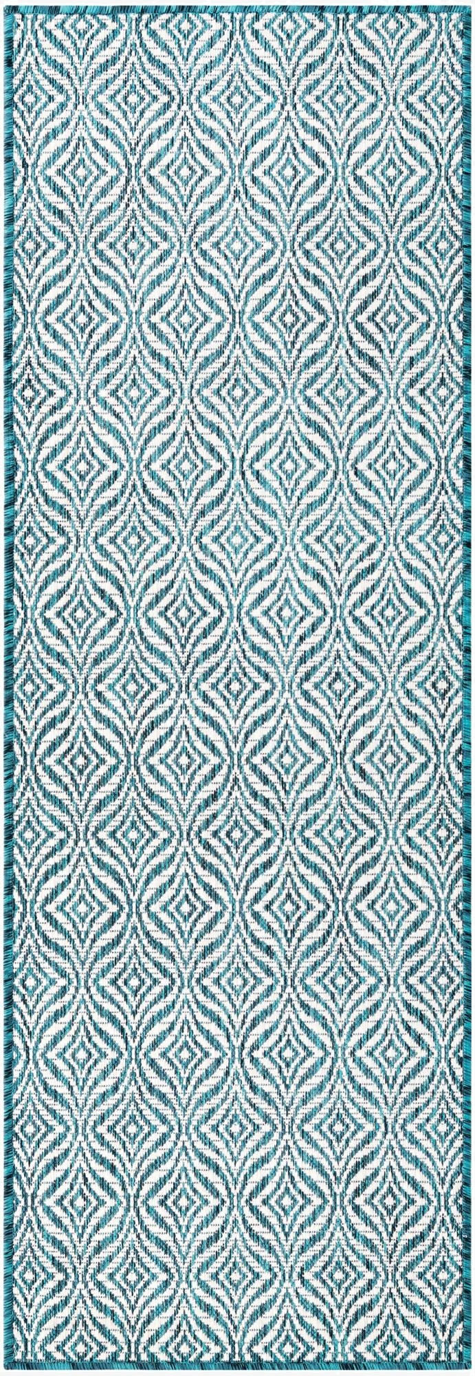  2' x 6'  Washable Lattice Indoor / Outdoor Runner Rug