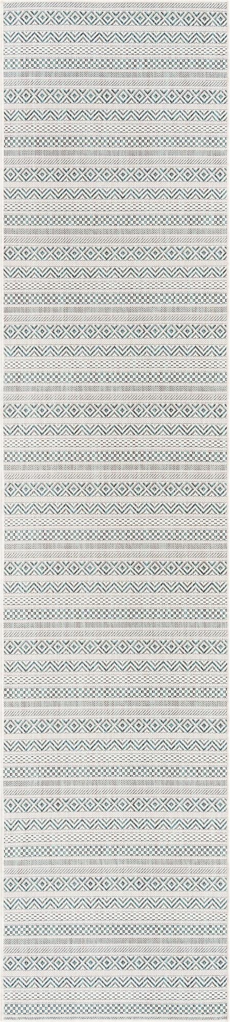  2' 7 x 12'  Washable Ribbon Indoor / Outdoor Runner Rug