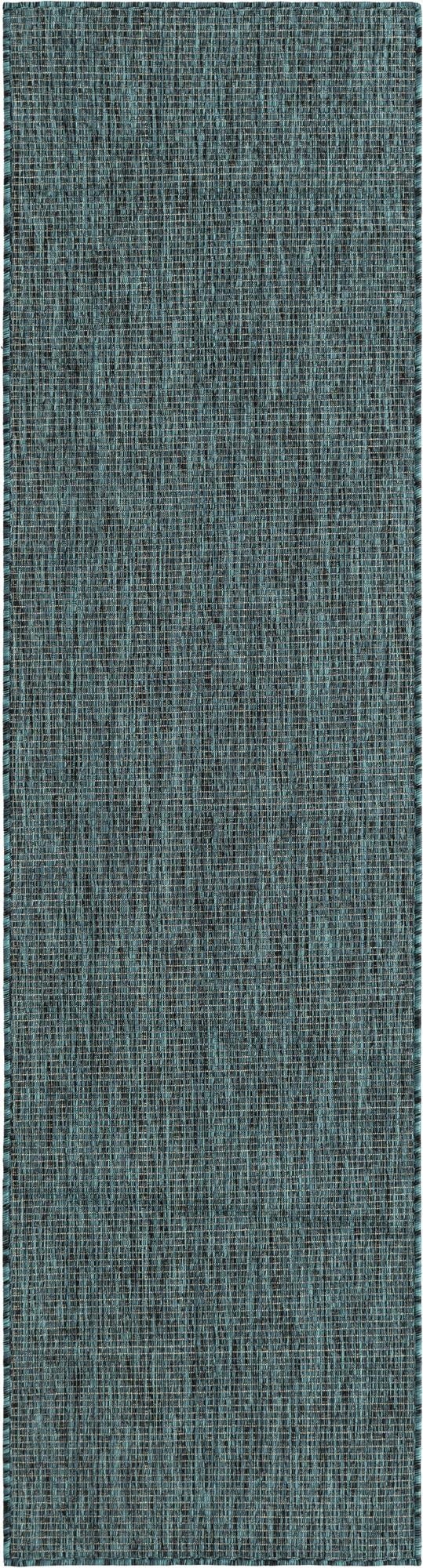  2' x 7' 8  Washable Solid Indoor / Outdoor Runner Rug