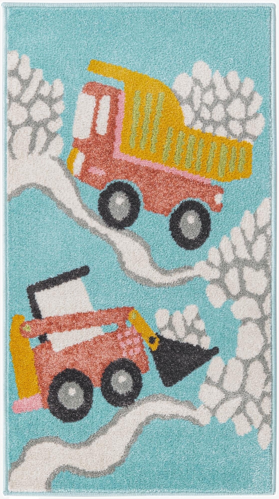  2' 2 x 4' Construction Whimsy Kids Runner Rug