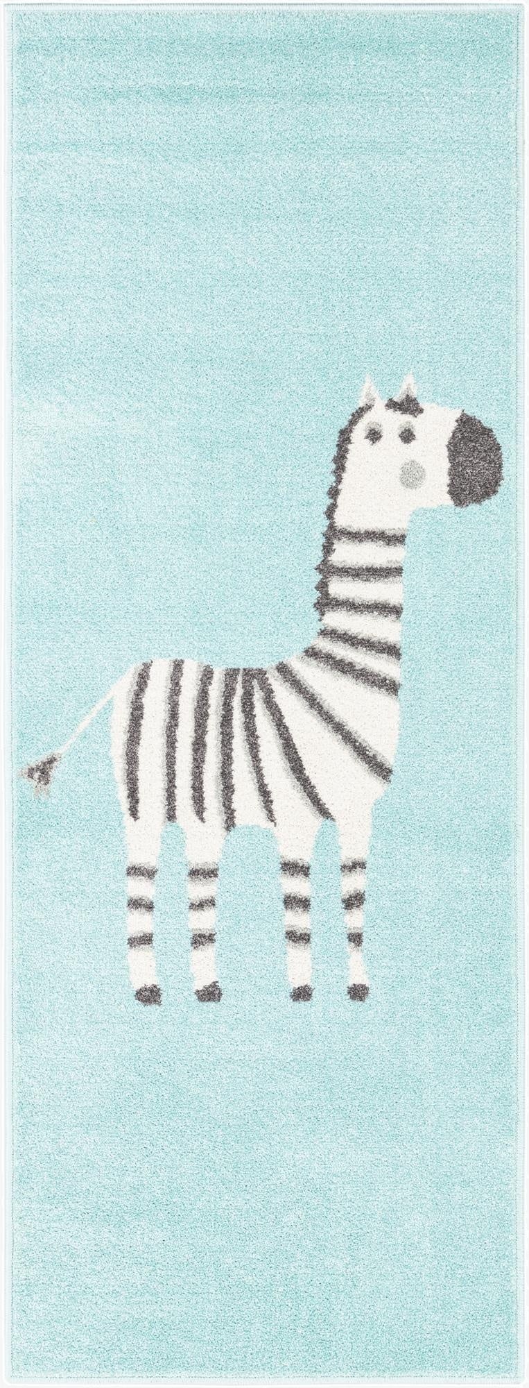  2' 2 x 6' 1 Zebra Whimsy Kids Runner Rug