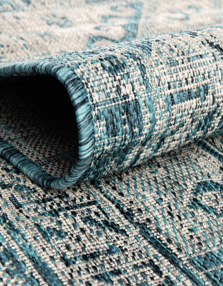 Detail image of  5' 3 x 5' 3  Washable Aztec Indoor / Outdoor Square Rug