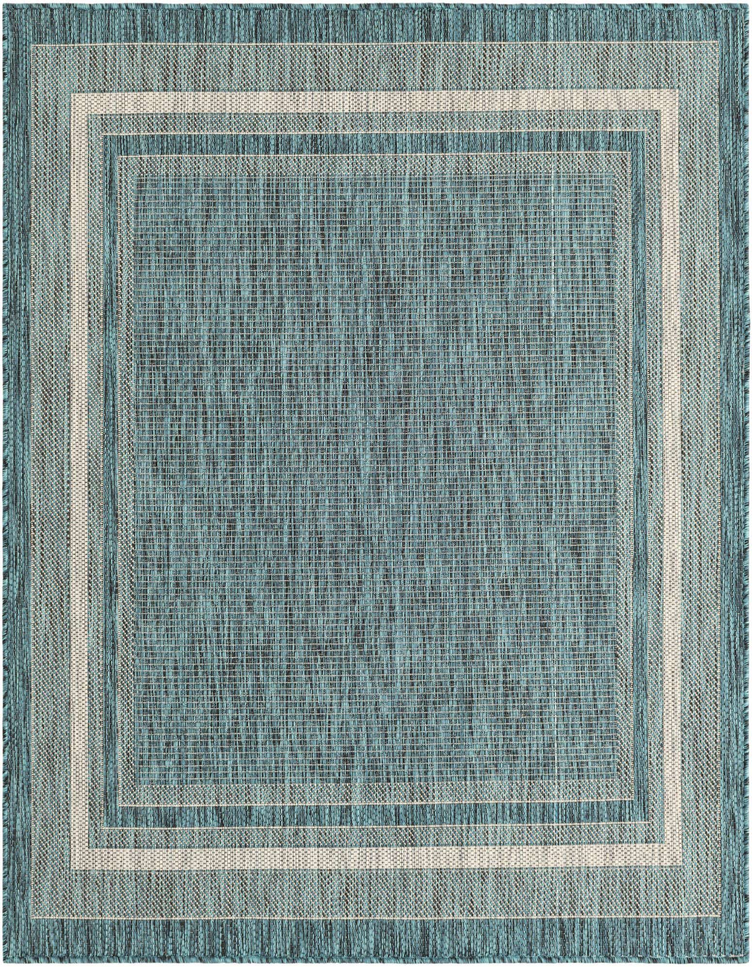 Primary image  5' x 5'  Washable Border Indoor / Outdoor Square Rug