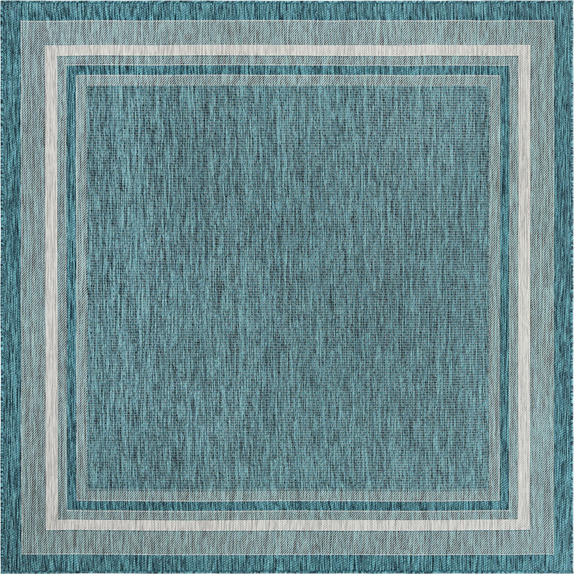  7' 10 x 7' 10  Washable Border Indoor / Outdoor Square Rug