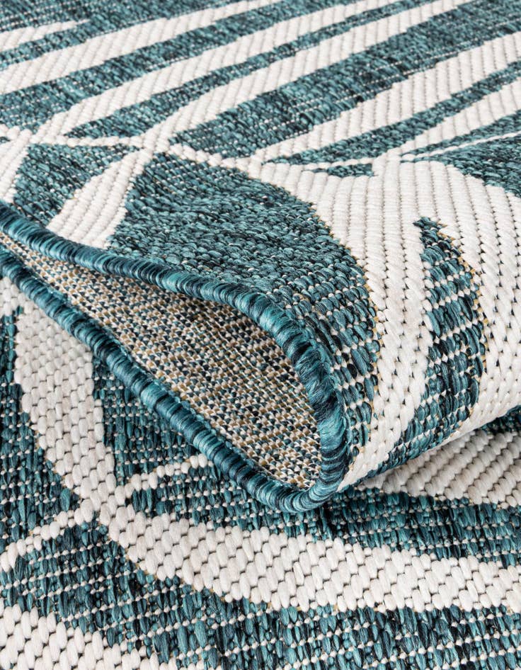 Detail image of  10' x 10'  Washable Botanical Indoor / Outdoor Square Rug