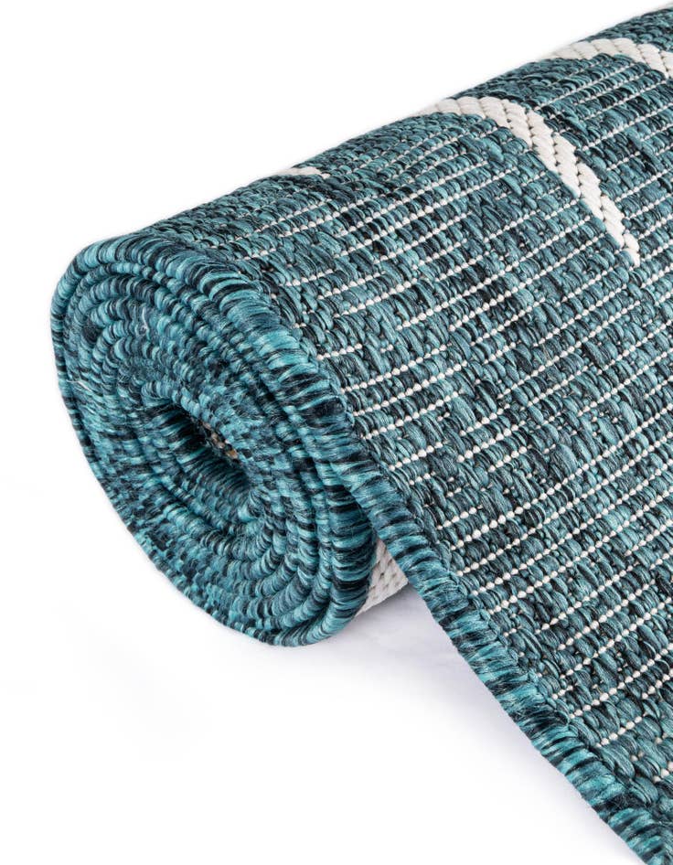 Detail image of  10' x 10'  Washable Botanical Indoor / Outdoor Square Rug