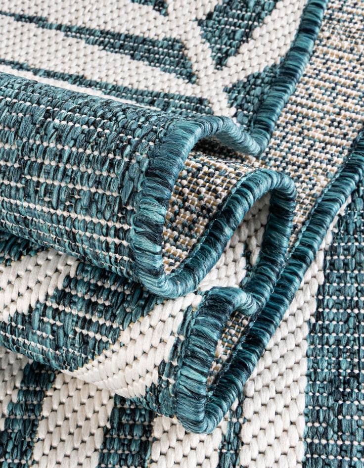 Detail image of  10' x 10'  Washable Botanical Indoor / Outdoor Square Rug