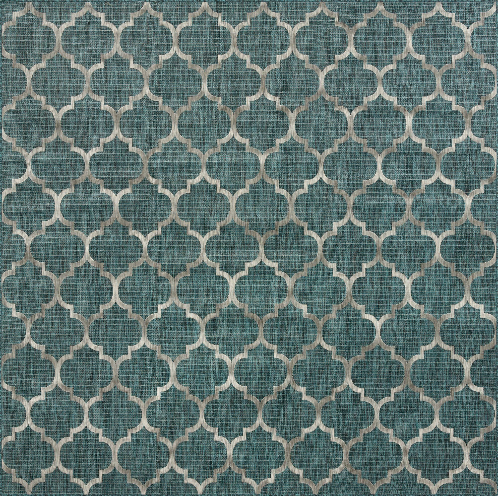  12' x 12'  Washable Lattice Indoor / Outdoor Square Rug