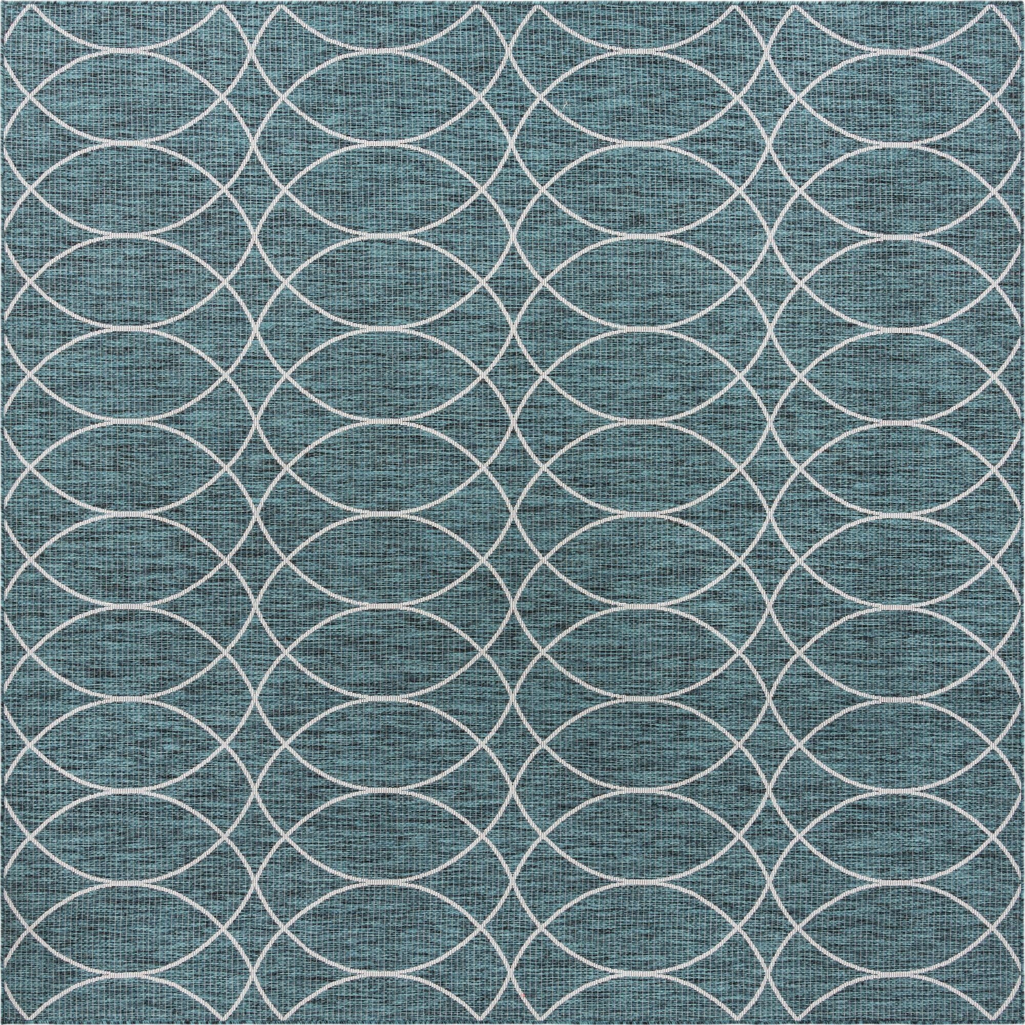  10' x 10'  Washable Lattice Indoor / Outdoor Square Rug
