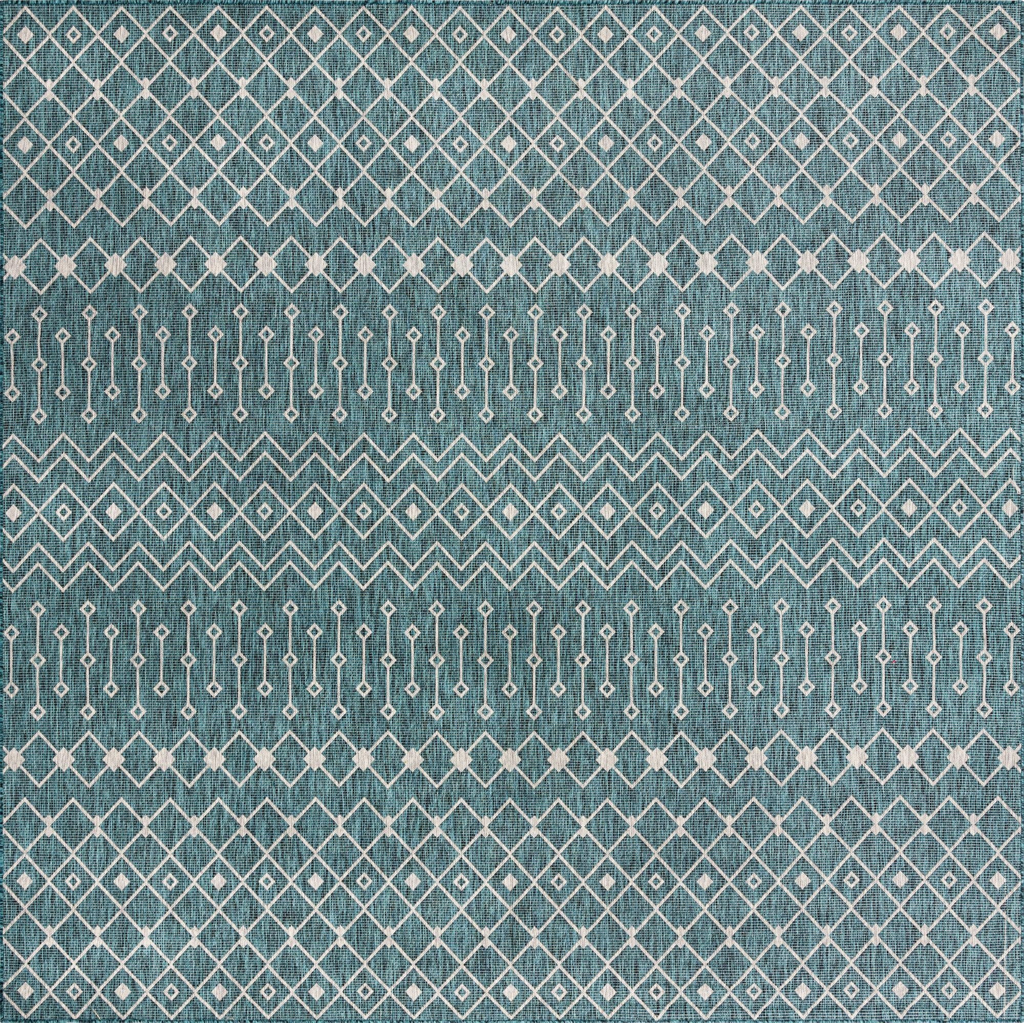  13' x 13'  Washable Lattice Indoor / Outdoor Square Rug