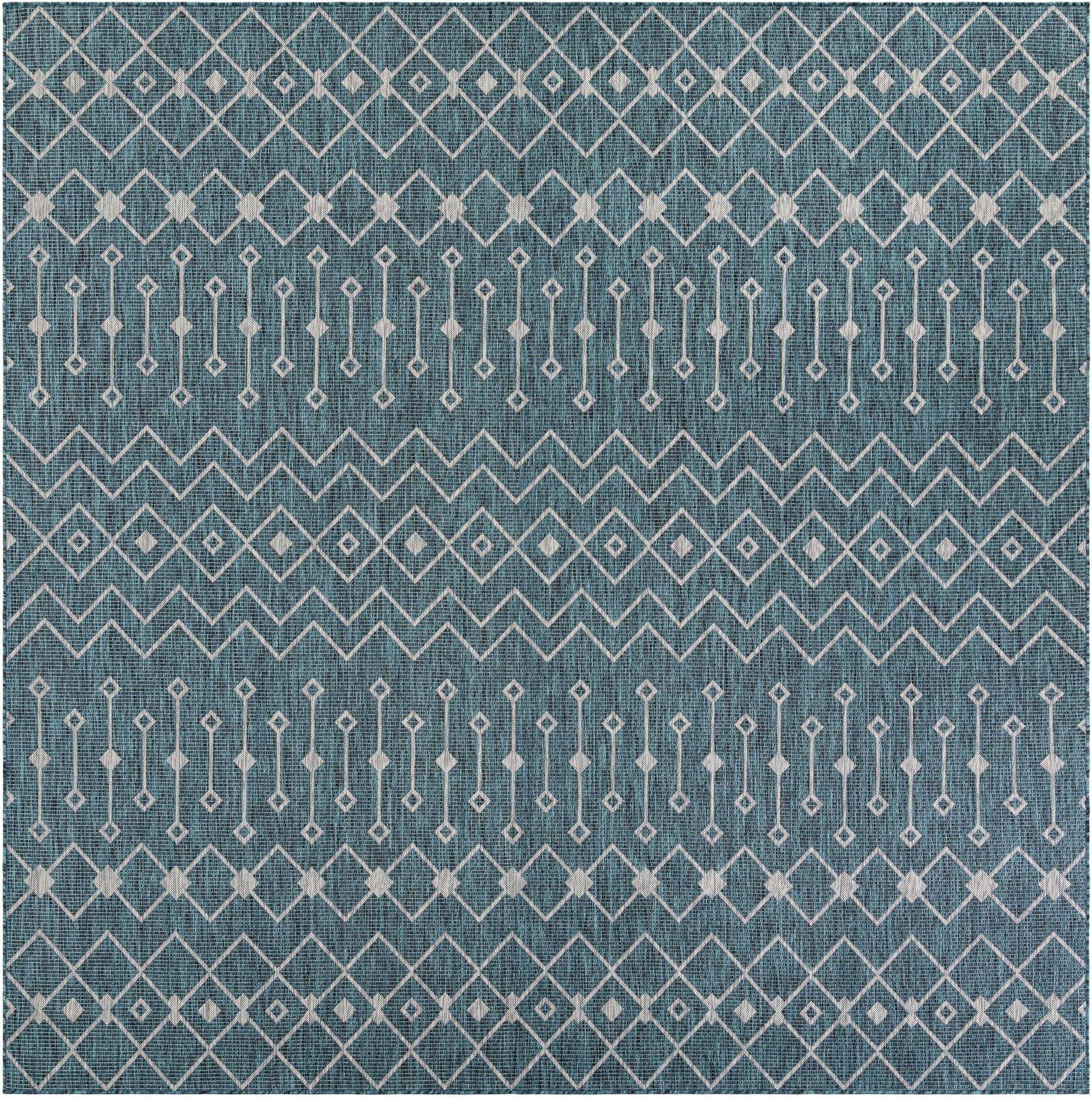  10' x 10'  Washable Lattice Indoor / Outdoor Square Rug
