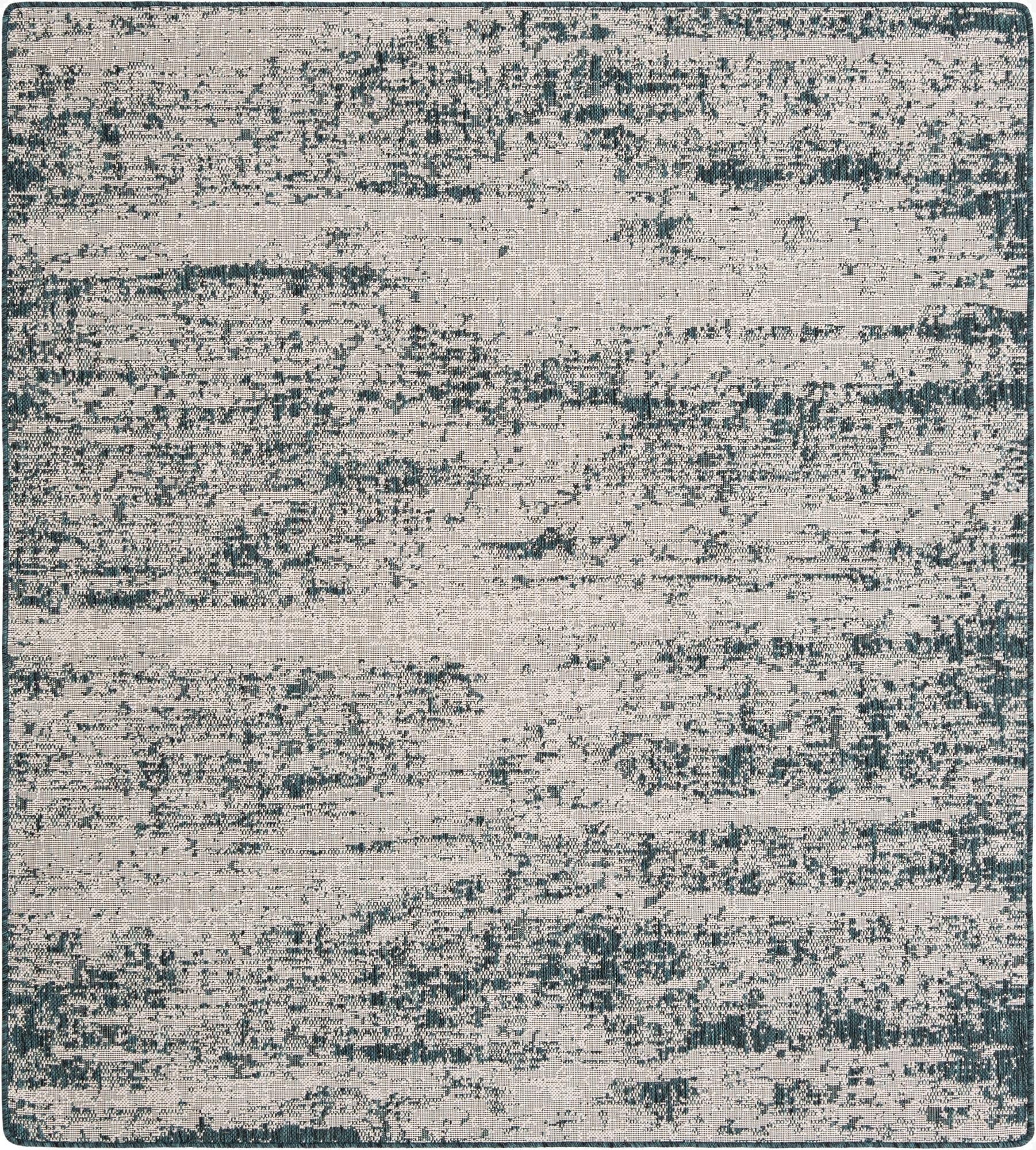  6' x 6' 10  Washable Modern Indoor / Outdoor Square Rug