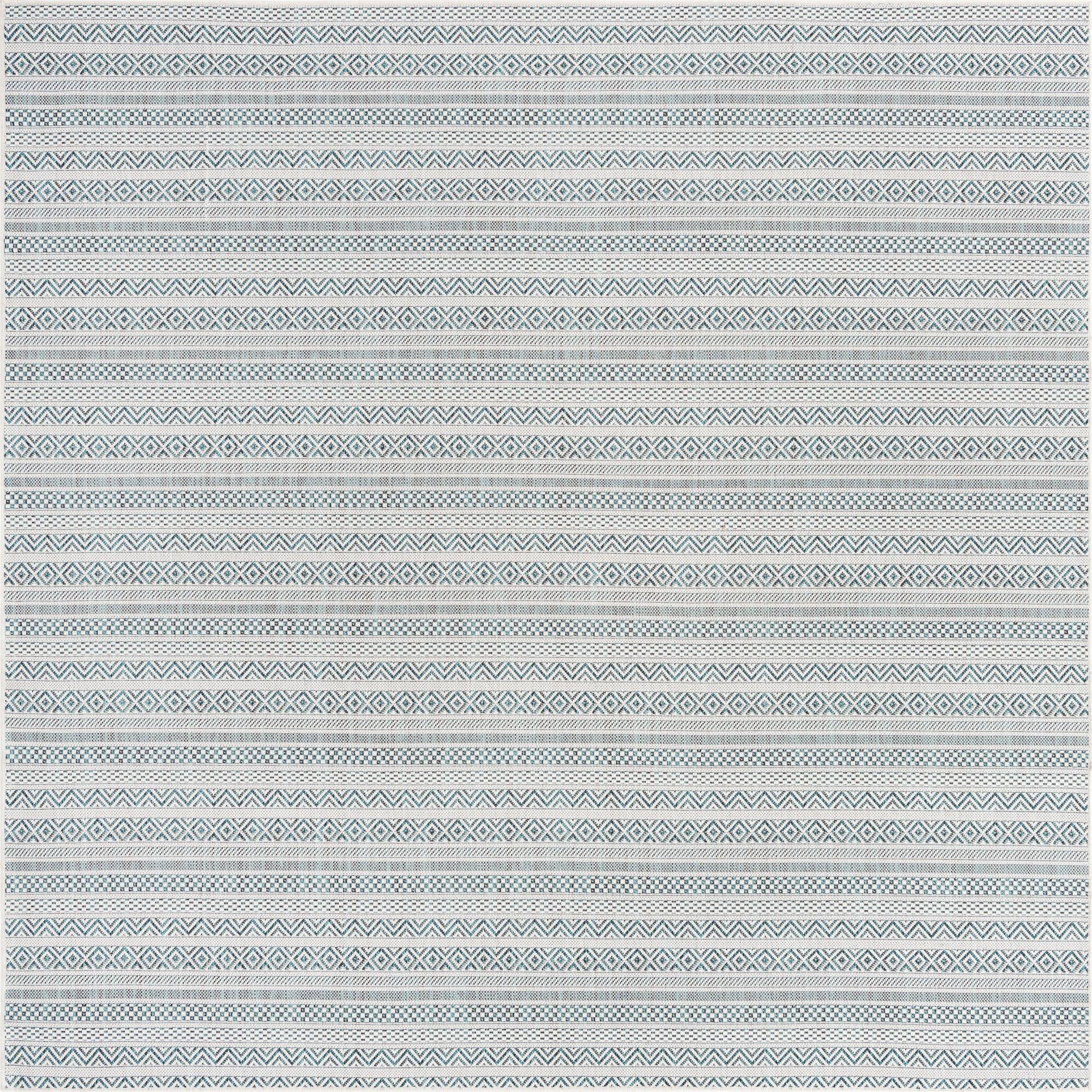  7' 10 x 7' 10  Washable Ribbon Indoor / Outdoor Square Rug