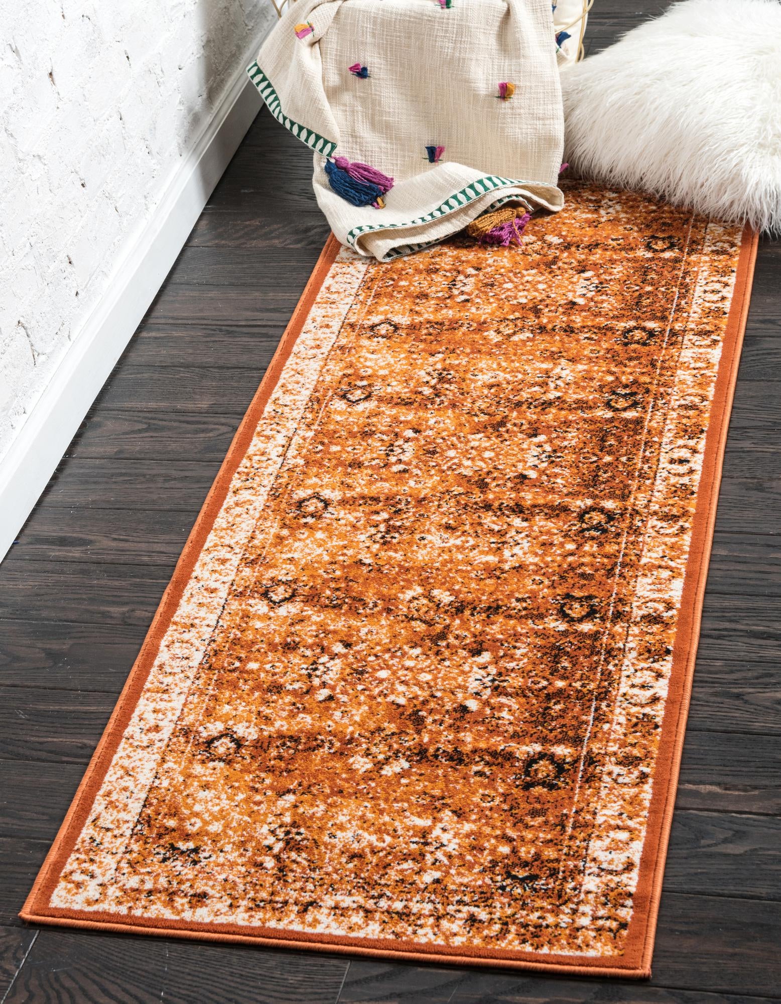 Rust Red 2' x 6' Equinox Runner Rug | Rugs.com