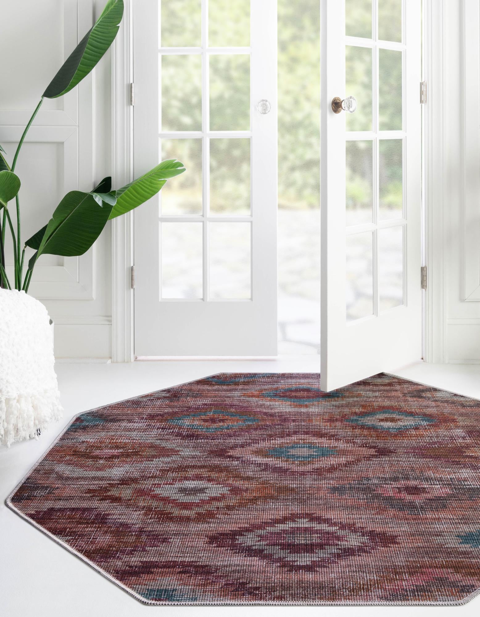 Terracotta 7' 10 x 7' 10 Washable Sisu Octagon Rug | Rugs.com