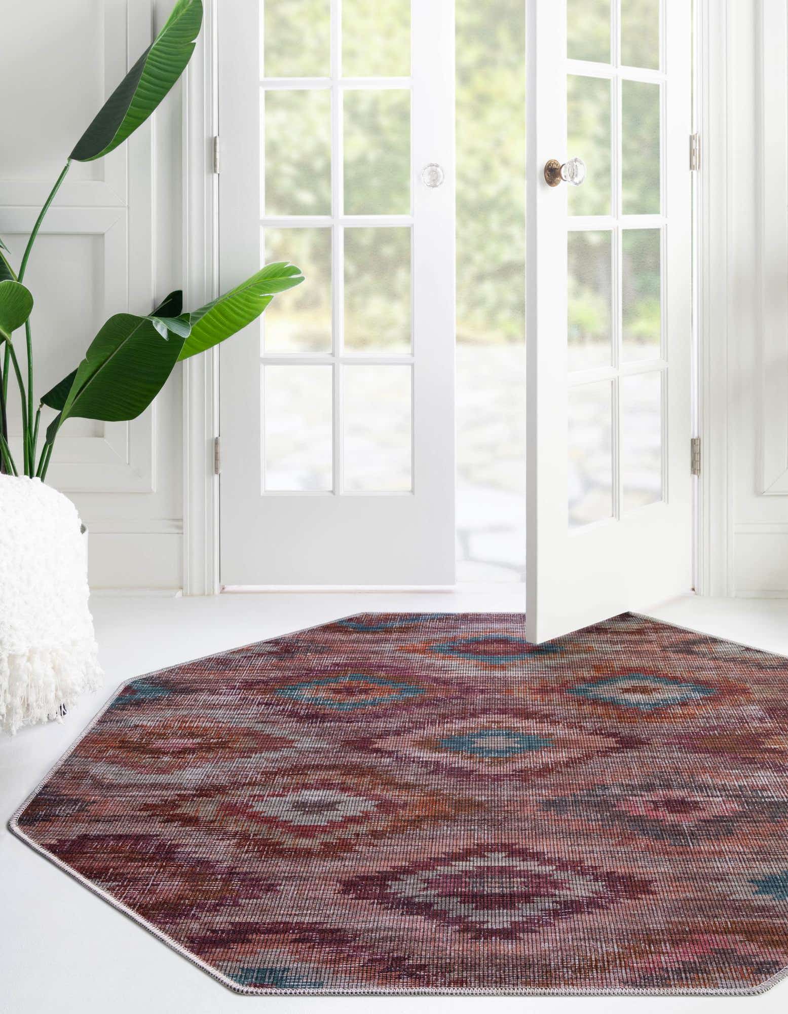 Terracotta 7' 10 x 7' 10 Washable Sisu Octagon Rug | Rugs.com