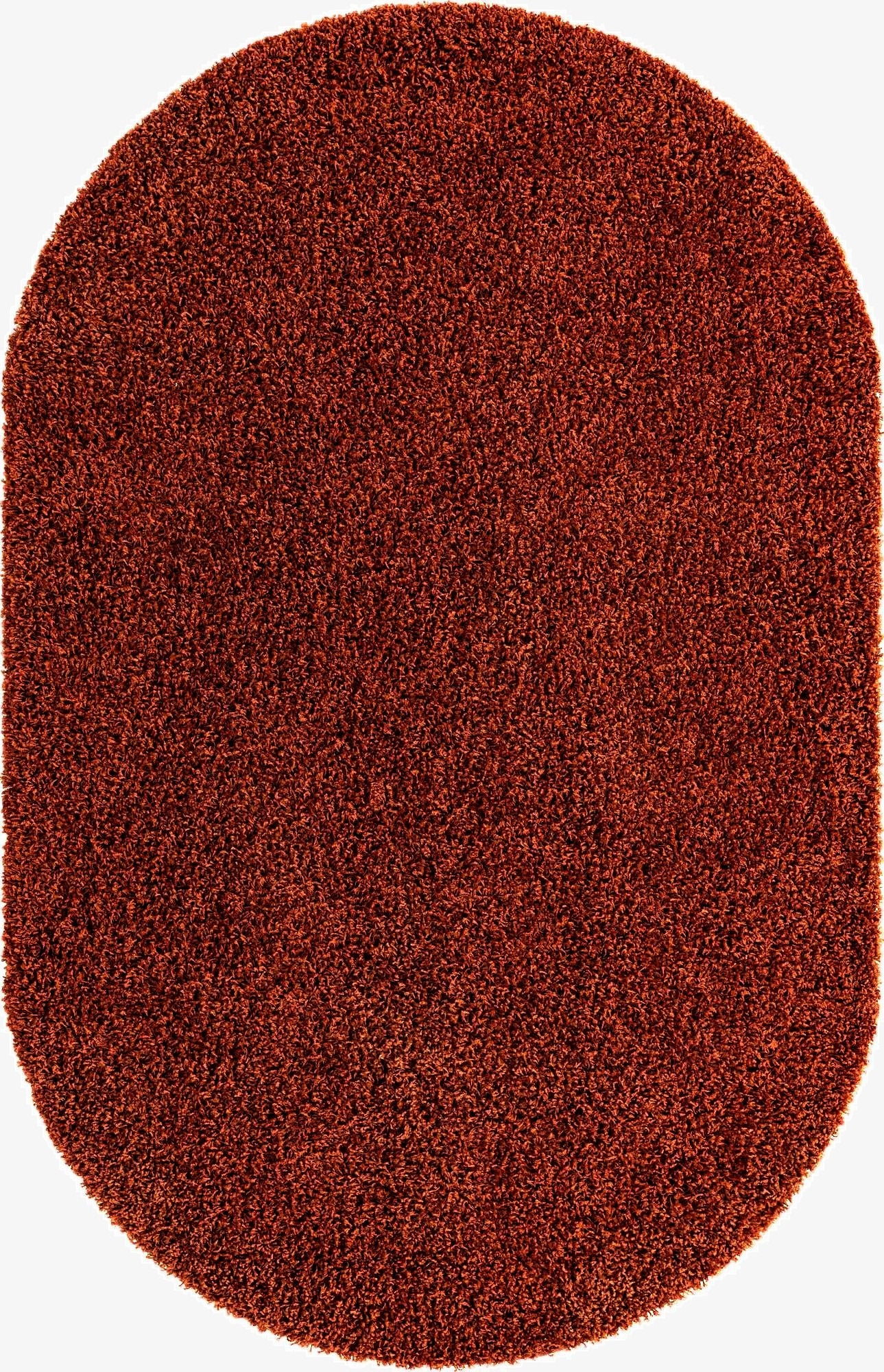  5' 3 x 8' Solid Shag Oval Rug