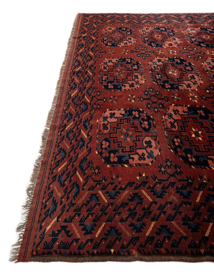 Detail image of  6' 5 x 9' 7  Hand Knotted Afghan Akhche Wool Rug