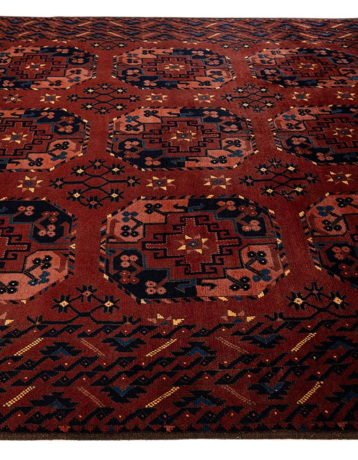 Detail image of  6' 5 x 9' 7  Hand Knotted Afghan Akhche Wool Rug