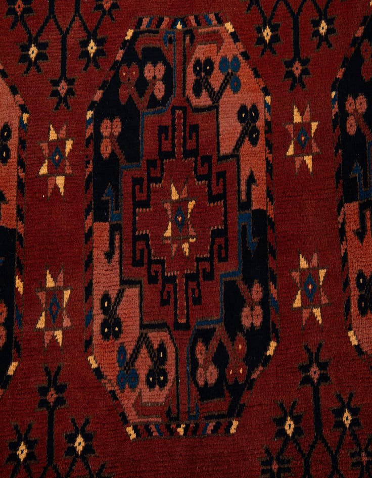 Detail image of  6' 5 x 9' 7  Hand Knotted Afghan Akhche Wool Rug