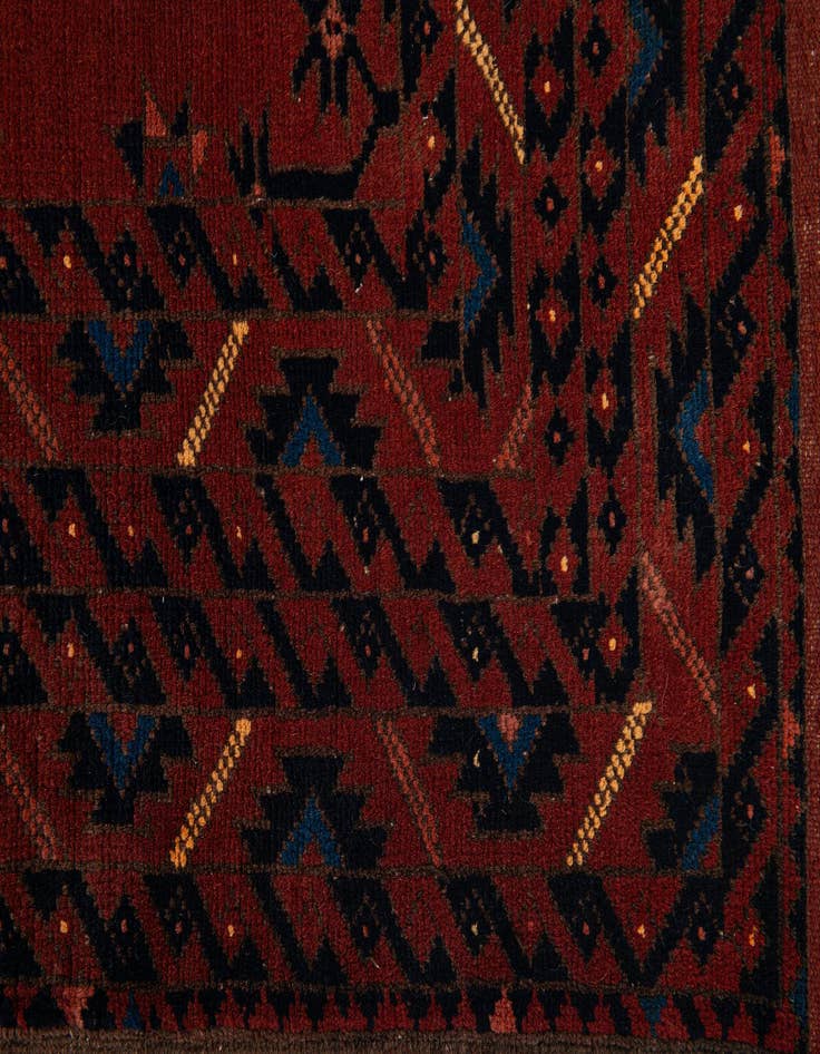 Detail image of  6' 5 x 9' 7  Hand Knotted Afghan Akhche Wool Rug