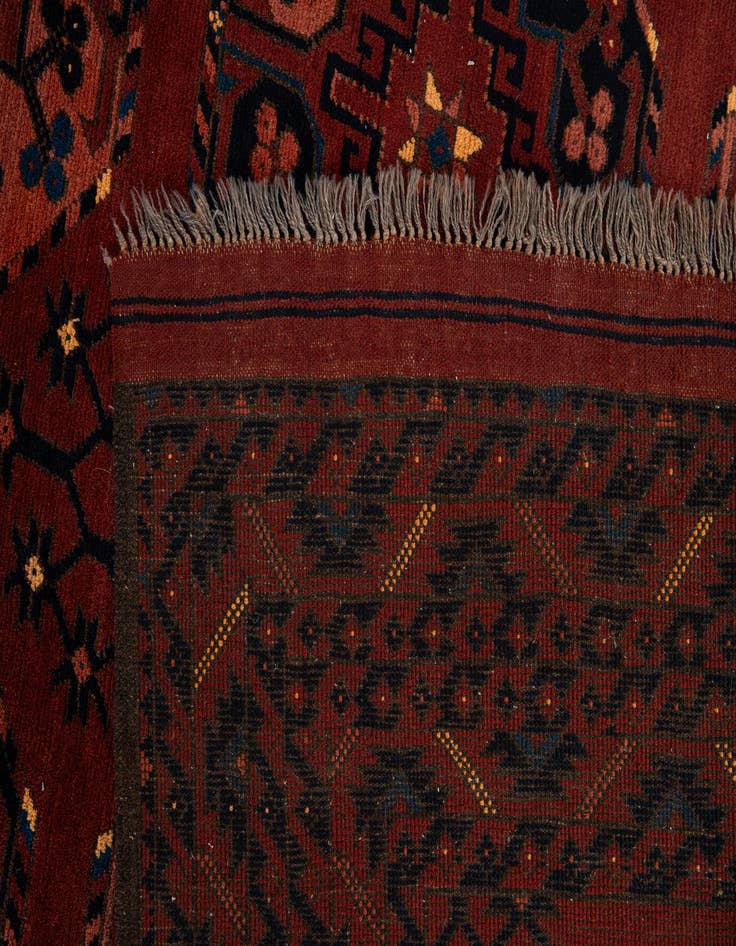 Detail image of  6' 5 x 9' 7  Hand Knotted Afghan Akhche Wool Rug