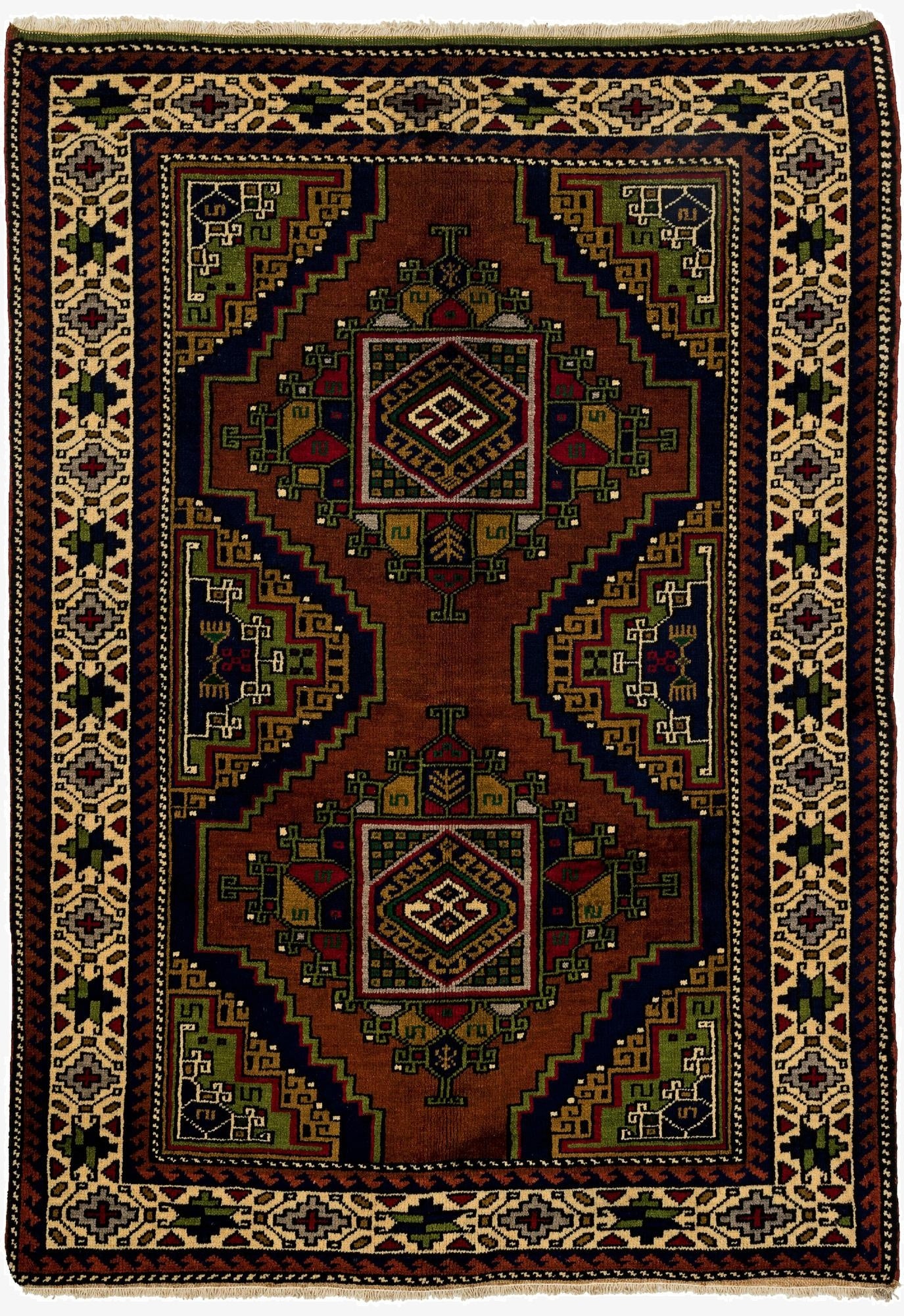  3' 9 x 5' 4  Hand Knotted Anatolian Wool Rug