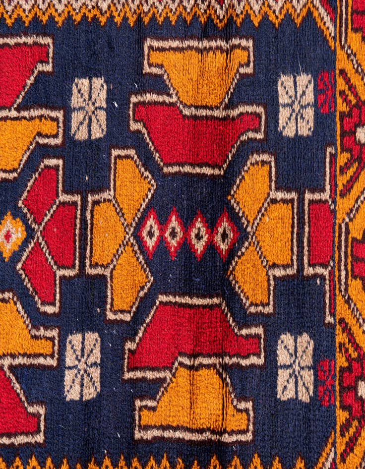 Detail image of  2' 10 x 4' 10  Hand Knotted Balouch Persian Wool Rug