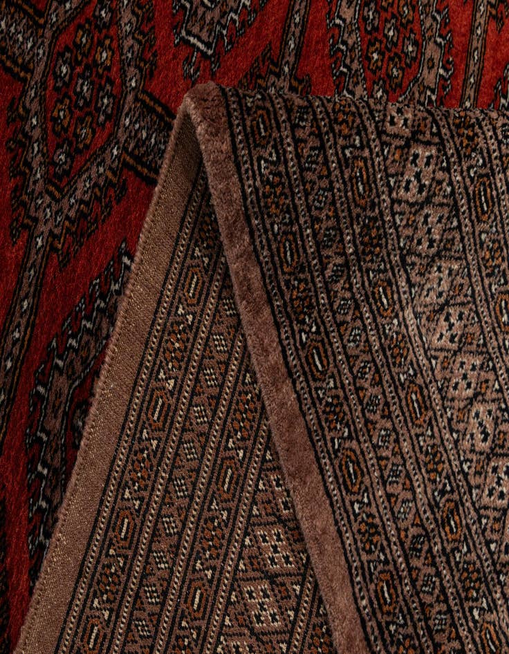 Detail image of  4' 3 x 6' 6  Hand Knotted Bokhara Oriental Wool Rug