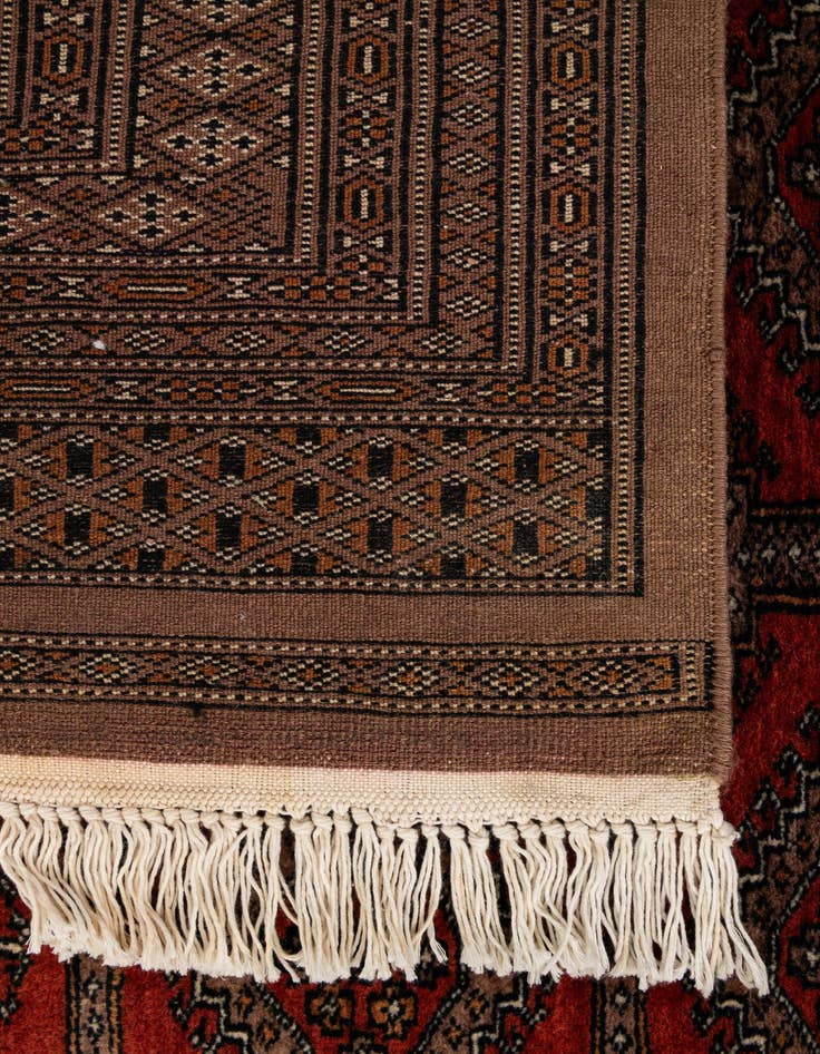 Detail image of  4' 3 x 6' 6  Hand Knotted Bokhara Oriental Wool Rug