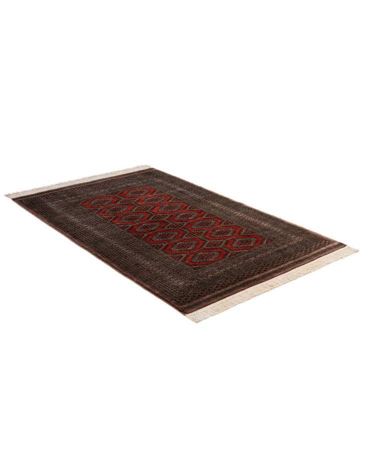 Detail image of  4' 3 x 6' 6  Hand Knotted Bokhara Oriental Wool Rug