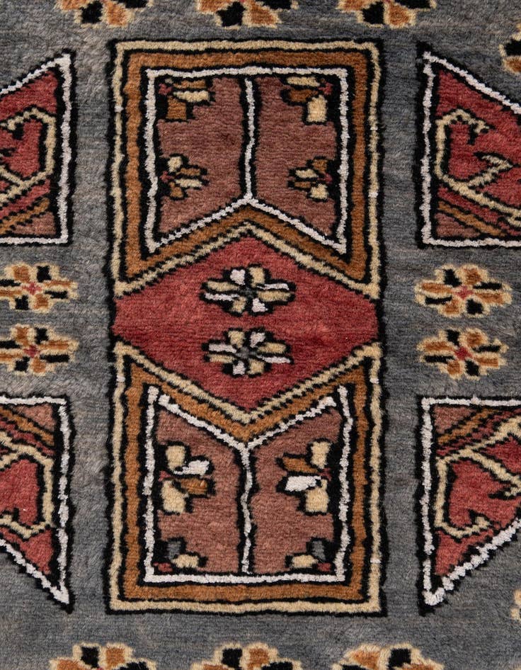 Detail image of  4' 3 x 5' 11  Hand Knotted Bokhara Oriental Rug