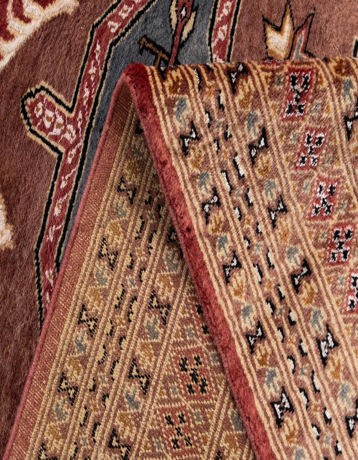 Detail image of  4' 3 x 5' 11  Hand Knotted Bokhara Oriental Rug