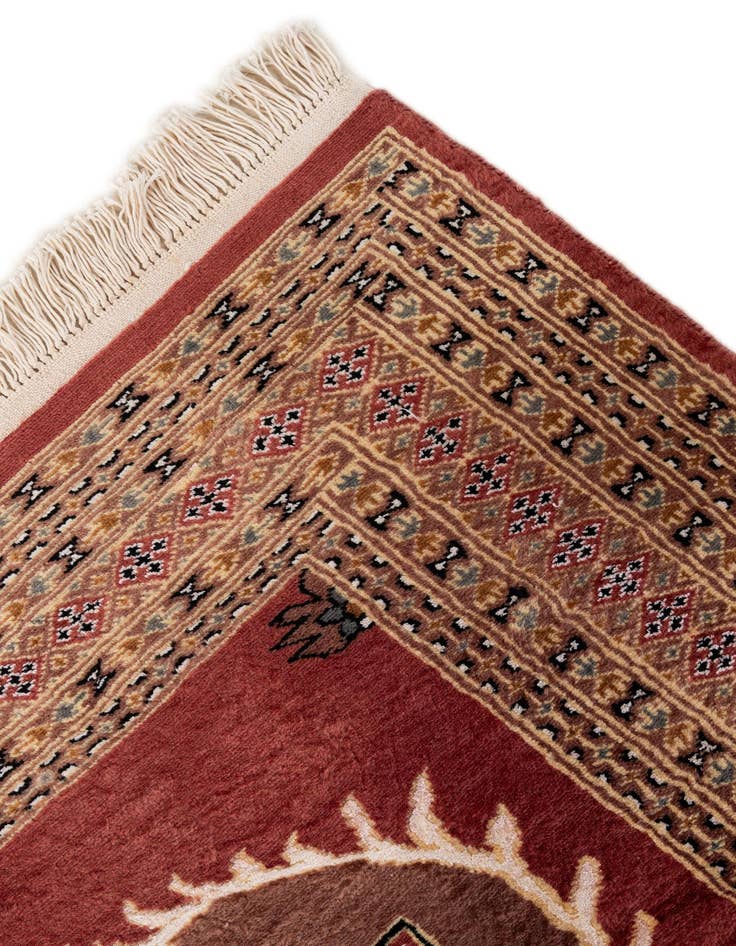 Detail image of  4' 3 x 5' 11  Hand Knotted Bokhara Oriental Rug