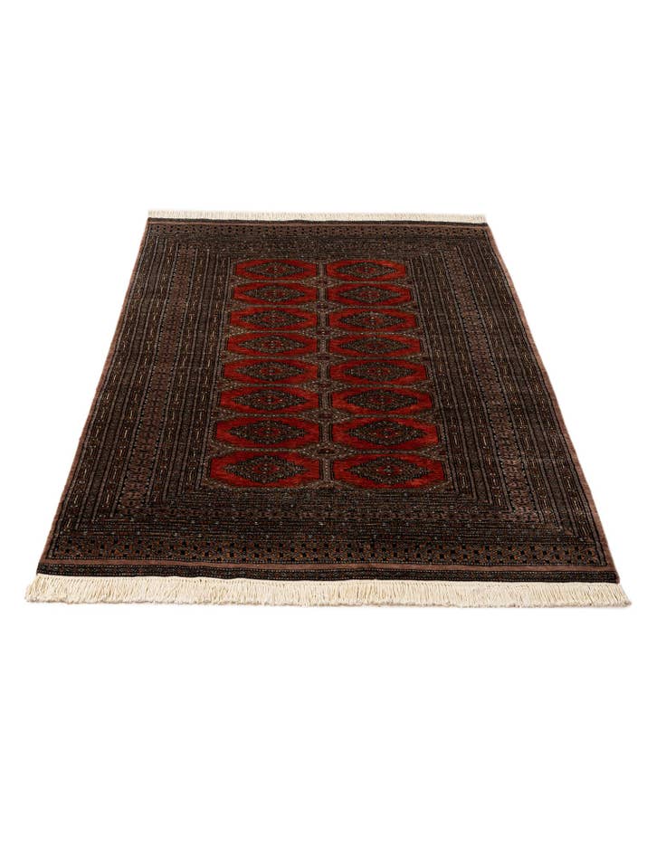 Detail image of  4' 1 x 6' 1  Hand Knotted Bokhara Oriental Wool Rug