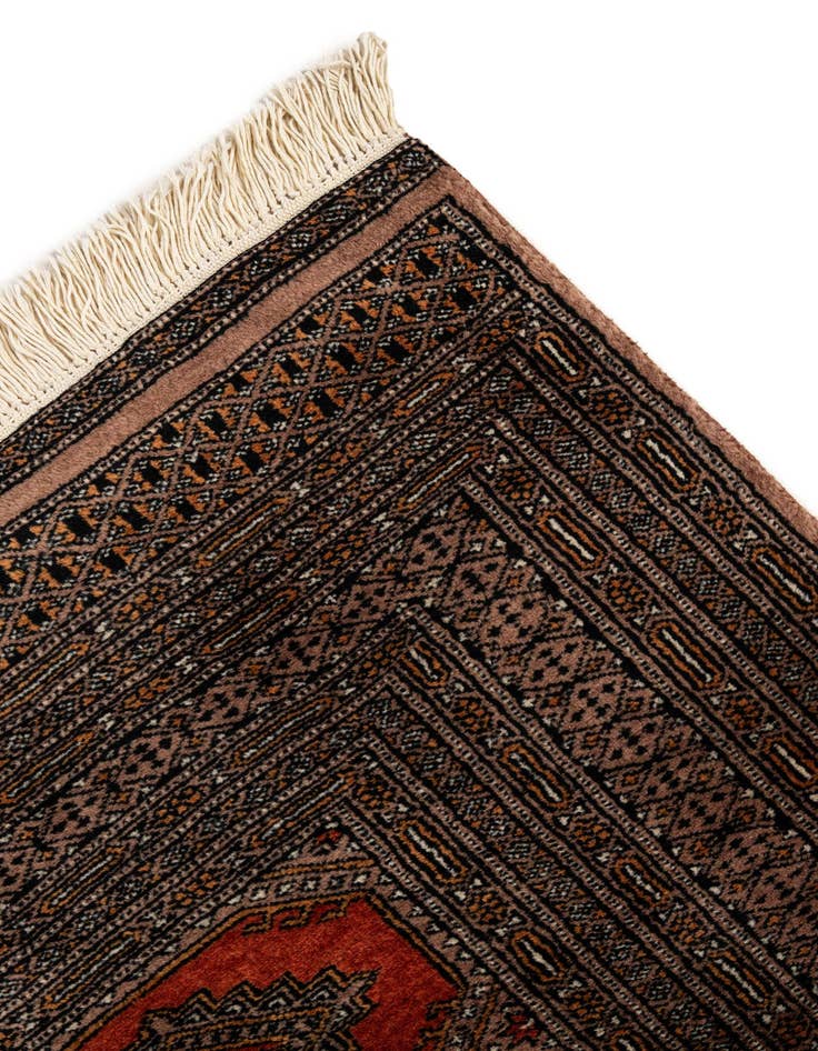 Detail image of  4' 1 x 6' 1  Hand Knotted Bokhara Oriental Wool Rug