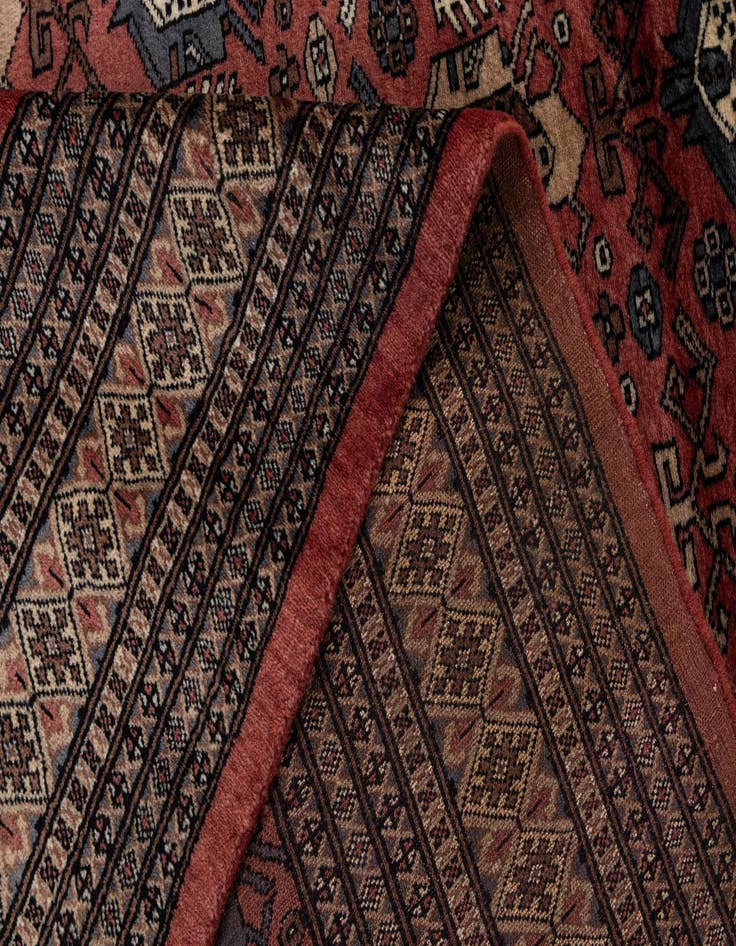 Detail image of  8' 1 x 10' 11  Hand Knotted Bokhara Oriental Wool Rug