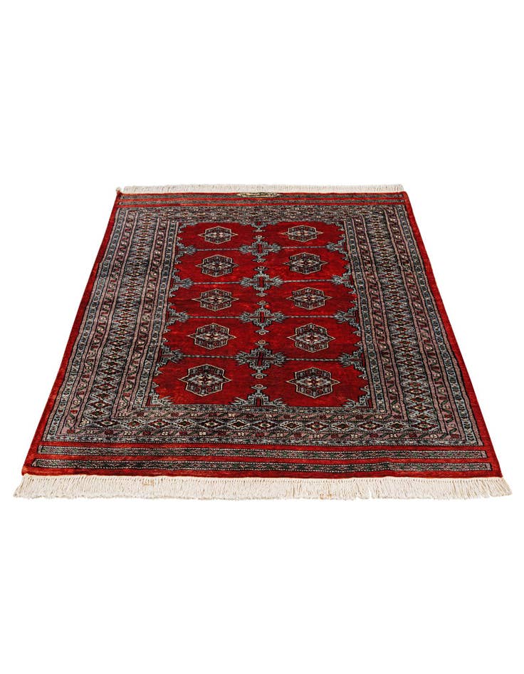 Detail image of  4' 2 x 5' 9  Hand Knotted Bokhara Oriental Wool Rug