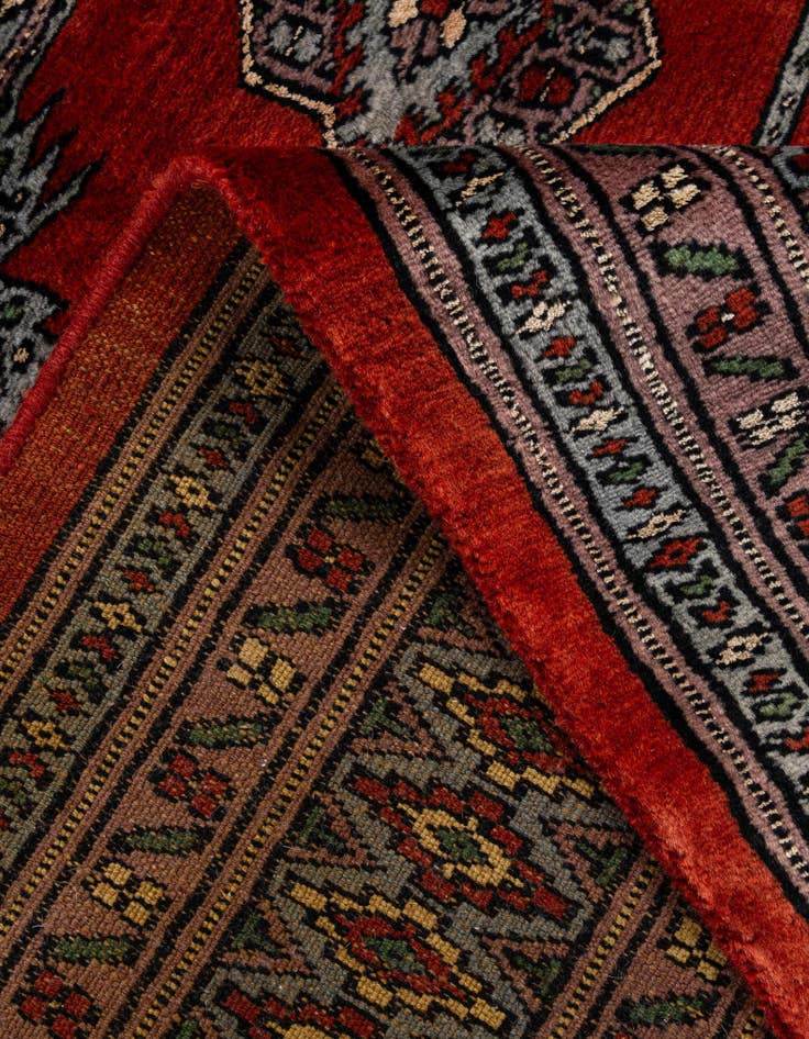 Detail image of  4' 2 x 5' 9  Hand Knotted Bokhara Oriental Wool Rug