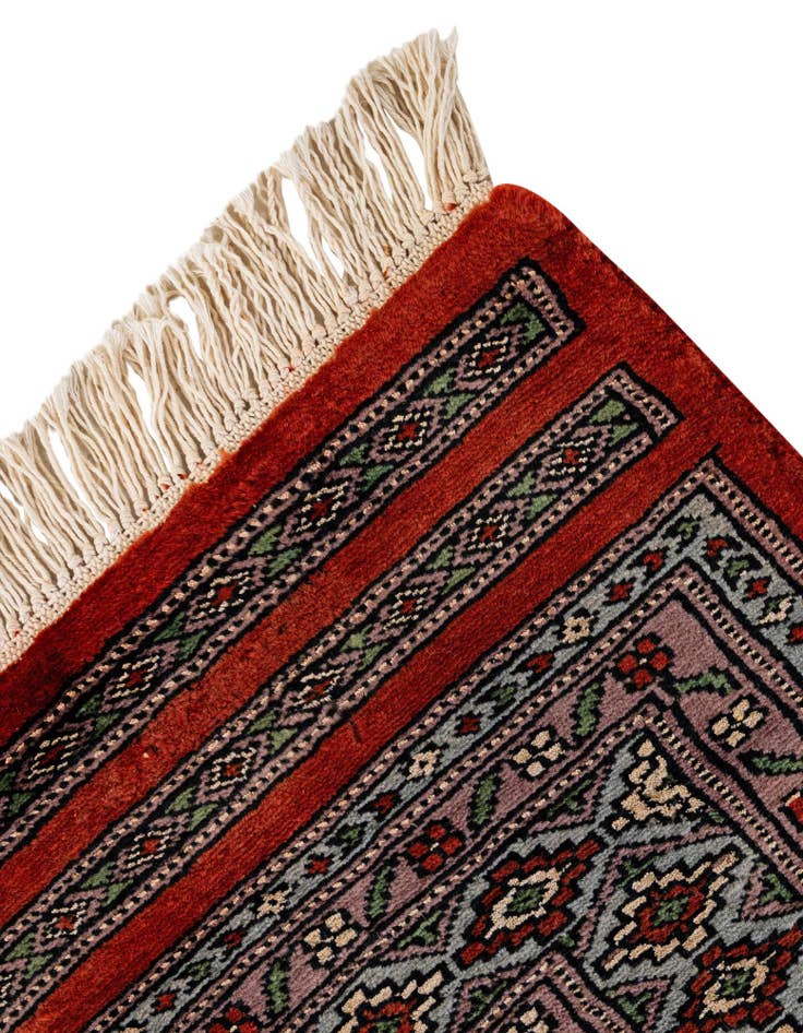 Detail image of  4' 2 x 5' 9  Hand Knotted Bokhara Oriental Wool Rug