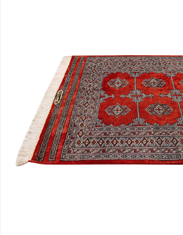 Detail image of  4' 2 x 5' 9  Hand Knotted Bokhara Oriental Wool Rug