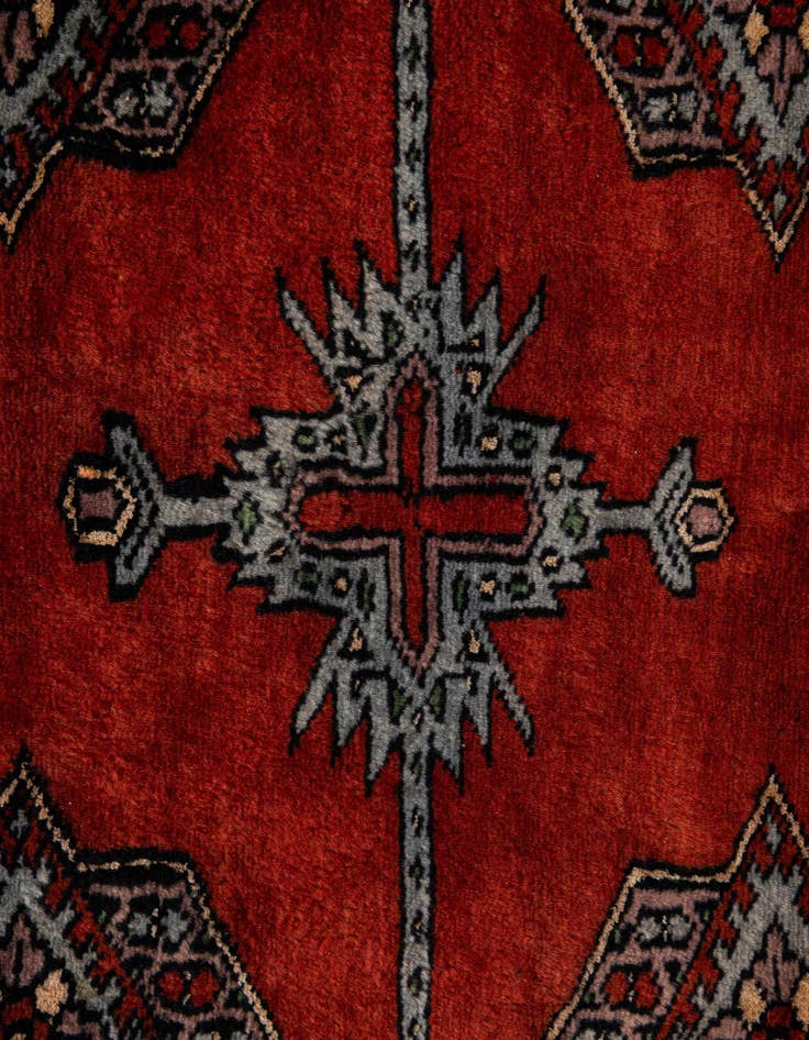 Detail image of  4' 2 x 5' 9  Hand Knotted Bokhara Oriental Wool Rug